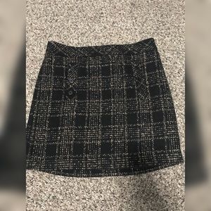 Plaid black skirt